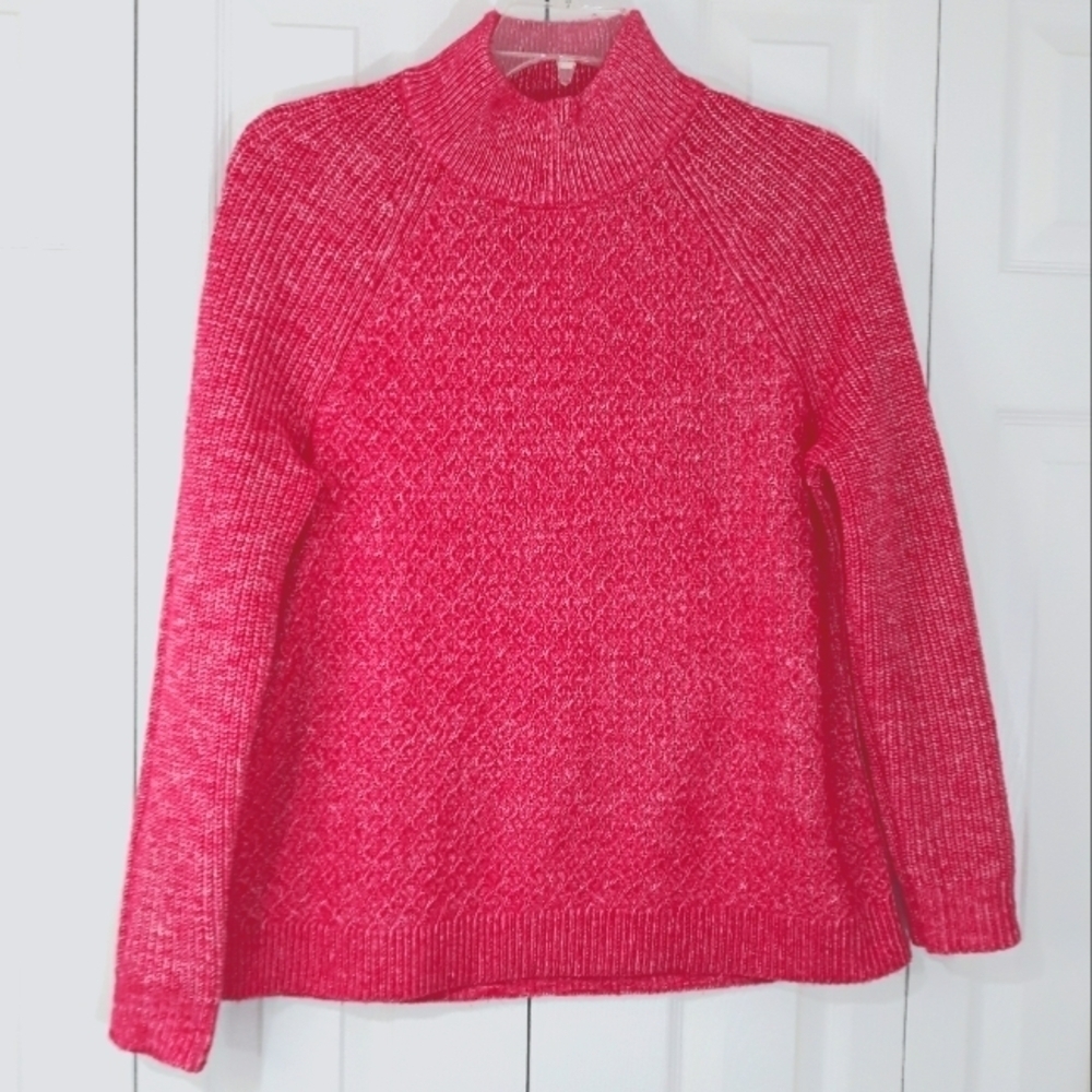 Talbots Plus texturized stitch Sweater twist Knit Long-Sleeve Fuchsia Size 1X - Picture 2 of 14